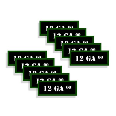 Speed Demon Hot Rod Shop Ammo Can Labels 12 GA 00 Ammunition Decals for 12 Gauge 00 Ammo - 10 Pack Adhesive Vinyl 3"x1.15"