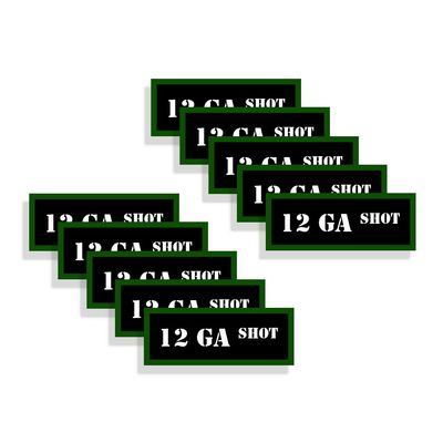 Speed Demon Hot Rod Shop Ammo Can Labels 12 GA Shot Ammunition Decals for 12 Gauge Shot Ammo - 10 Pack Adhesive Vinyl 3"x1.15"
