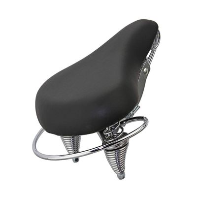 Alta Bicycle Beach Cruiser Extra Padded Saddle/Seat Vinyl with Web Spring (Black)
