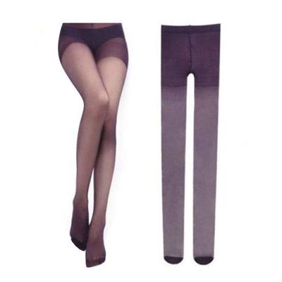 Baost Women Semi Opaque Sexy Sheer Velvet Tights Stockings Control Top Long Compression Mesh Pantyhose Stocking Full Closed Reinforced Toe Leggings for Daily Party Purple