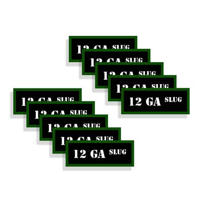 Speed Demon Hot Rod Shop Ammo Can Labels 12 GA SLUG Ammunition Decals for 12 Gauge SLUG Ammo - 10 Pack Adhesive Vinyl 3"x1.15"