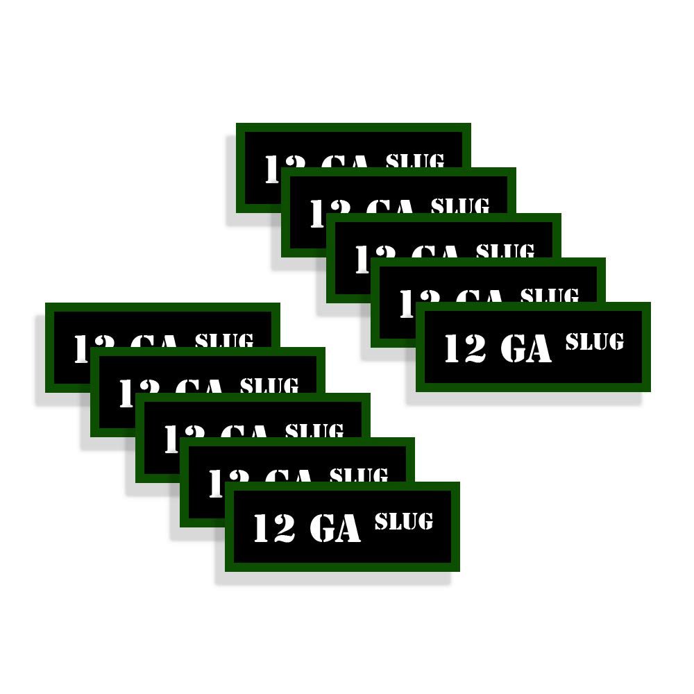 Speed Demon Hot Rod Shop Ammo Can Labels 12 GA SLUG Ammunition Decals for 12 Gauge SLUG Ammo - 10 Pack Adhesive Vinyl 3"x1.15"