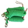AJ Tack 9 Foot Nylon Lead Rope with Leather Popper - Set of 3 Green view 4