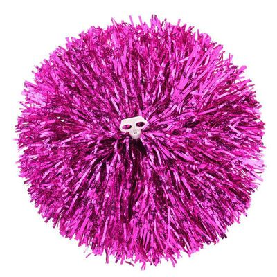 Suoirblss 2PCS Cheerleading Plastic Ring Pom Poms Sports Party Accessories for Football Basketball Cheers (Rose red, Large)