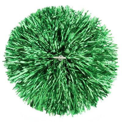 Suoirblss 2PCS Cheerleading Plastic Ring Pom Poms Sports Party Accessories for Football Basketball Cheers (Green, Large)