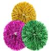 Suoirblss 2PCS Cheerleading Plastic Ring Pom Poms Sports Party Accessories for Football Basketball Cheers (Green, Large) view 3