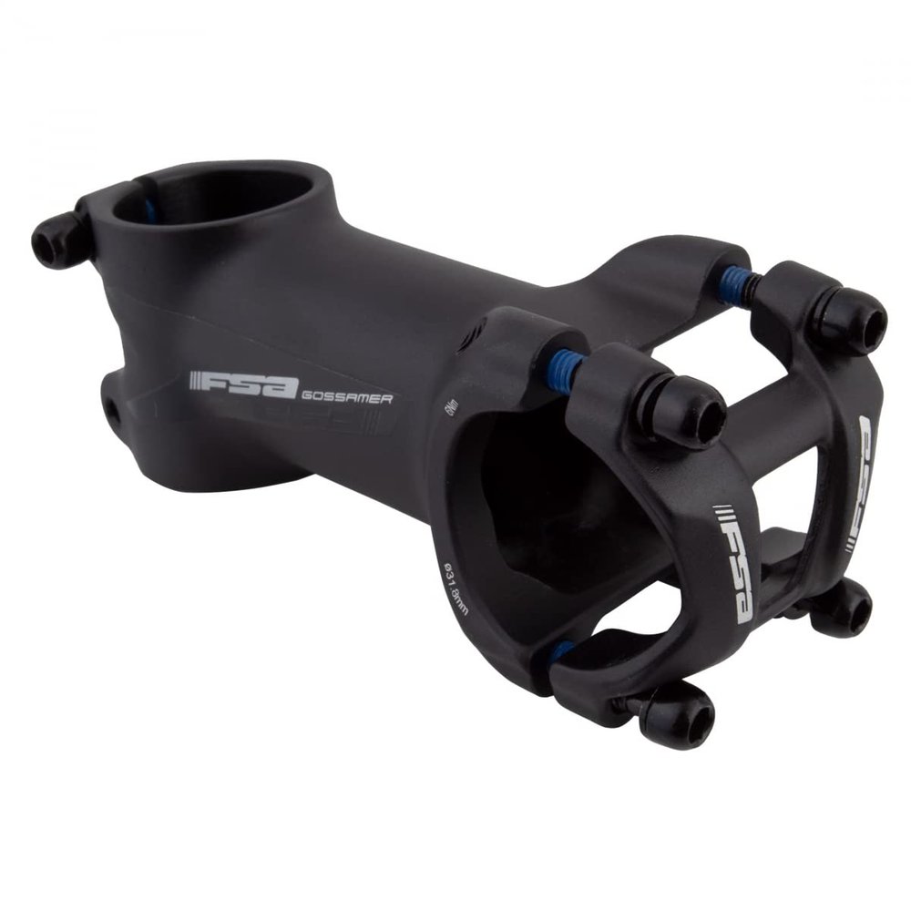 Full Speed Ahead - Gossamer Series Alloy Bicycle Stem with +/- 6 Degree Rise | for Road and Gravel Bike | Multiple Sizes | Black (110 mm)