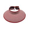 Women Sun Visors Foldable Straw Hats Summer Beach Packable Hat Floppy Wide Brim Cap Big Heads Sombrero (Red) view 1