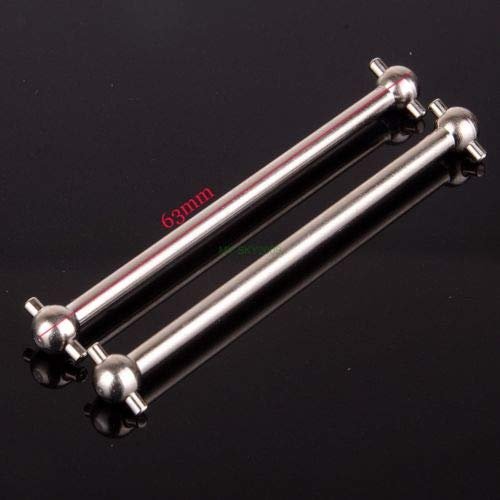 ShineBear 2pcs HSP 08061 Silver Steel Intermediate Rear Drive Shaft DogBone 63mm for 1/10 RC Model Car 94188