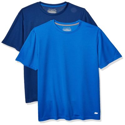 Amazon Essentials Men's Performance Tech Workout T-Shirts, Pack of 2, Navy/Royal Blue, Large