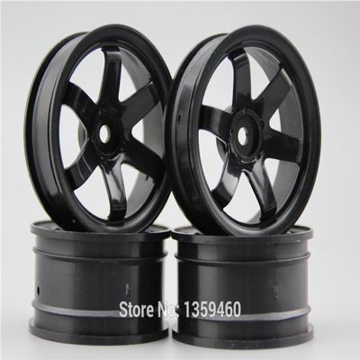 ShineBear 4pcs 1/10 Touring&Drift Wheel Rim W6SNK (Black) 3/6/9mm Offset fits for 1:10 Touring&Drift Car 1/10 Rim 10005 - (Color: 2X6mm with 2X9mm)