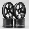 ShineBear 4pcs 1/10 Touring&Drift Wheel Rim W6SNK (Black) 3/6/9mm Offset fits for 1:10 Touring&Drift Car 1/10 Rim 10005 - (Color: 2X6mm with 2X9mm) view 1