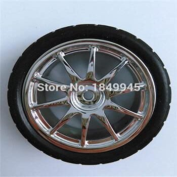 ShineBear 65/80/130 mm Plastic Silver/red/Blue Wheels + Lengthen Copper/Iron Coupling Hex - (Color: 65mm Silver Plastic)
