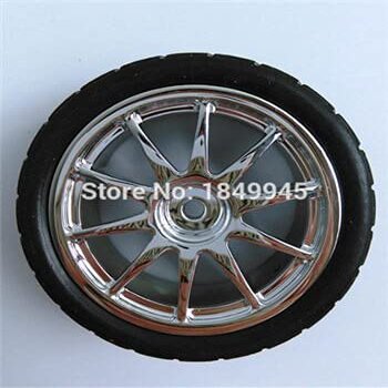 ShineBear 65/80/130 mm Plastic Silver/red/Blue Wheels + Lengthen Copper/Iron Coupling Hex - (Color: 65mm Silver Plastic)