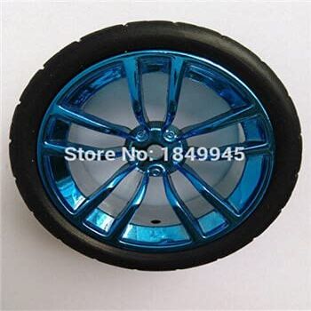 ShineBear 65/80/130 mm Plastic Silver/red/Blue Wheels + Lengthen Copper/Iron Coupling Hex - (Color: 65mm Blue Metal)