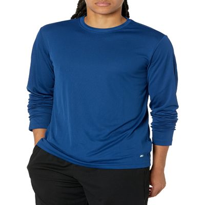 Amazon Essentials Men's Long Sleeve Performance Tech Workout Crew Neck T-Shirt, Navy, X-Small