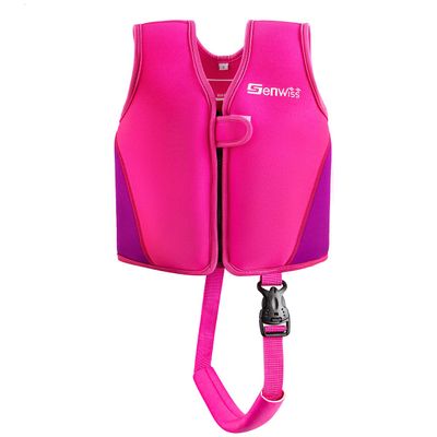 Swim Vest for Toddler Girls - Genwiss Baby Large Swim Vest for Age 5-7 Years Infant Fit 38-55 lbs, Size Large, Pink