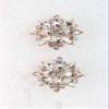 Faship Gorgeous Clear Rhinestone Crystal Floral Clip On Style Earrings - Clear/Rose-Gold-Plated view 2