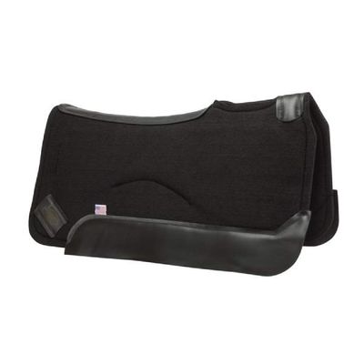 Impact Gel Contour Saddle Pad with Black Wear Leathers (Black, 32 inches (with 3/4 inch pad))