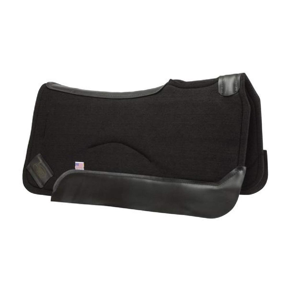 Impact Gel Contour Saddle Pad with Black Wear Leathers (Black, 32 inches (with 3/4 inch pad))