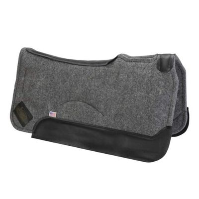 Impact Gel Contour Saddle Pad with Black Wear Leathers (Gray, 30 inches (with 1 inch pad))