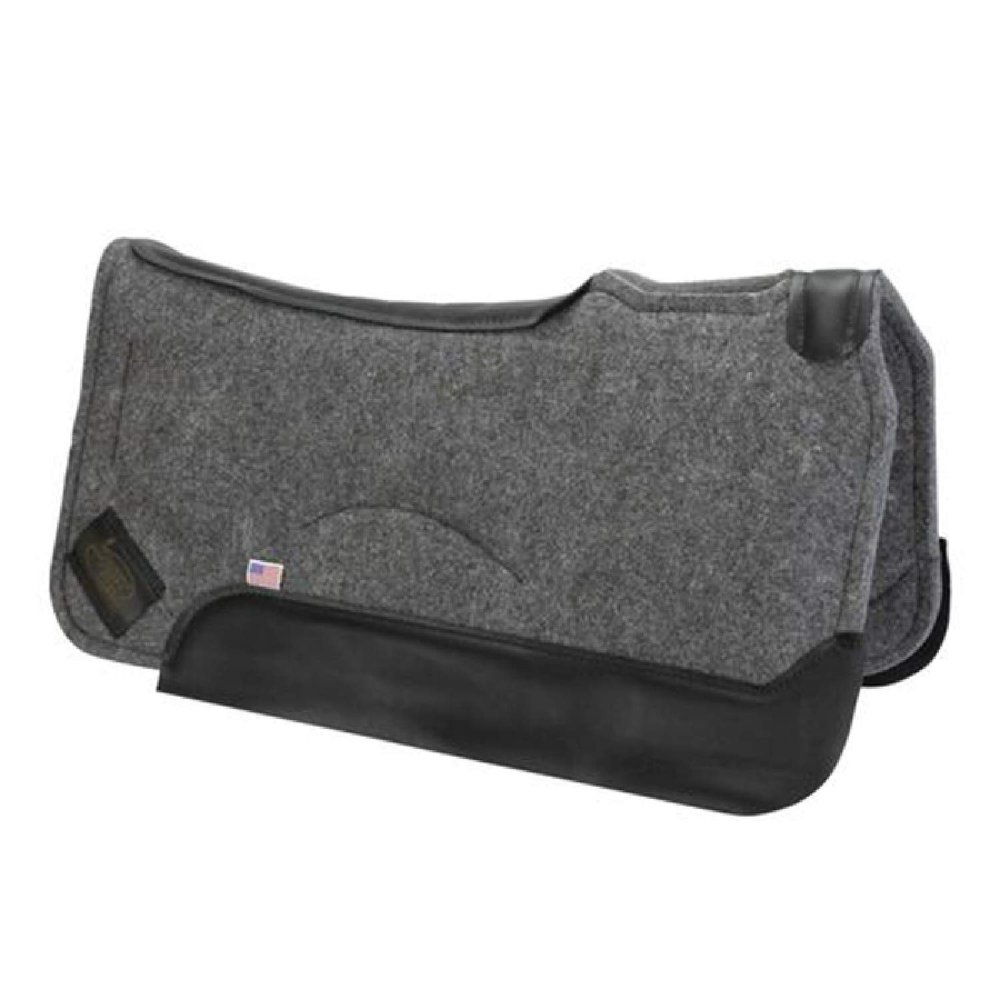 Impact Gel Contour Saddle Pad with Black Wear Leathers (Gray, 30 inches (with 1 inch pad))