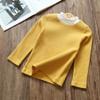 ContiKids Toddler Girls Long Sleeve Cotton Tee Shirts Ruffle Lace Mock Turtleneck Basic Blouse Outfit Tops 5 Cute Mustard view 3