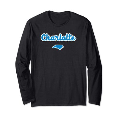 Charlotte NC Bold Script City Long Sleeve T-Shirt