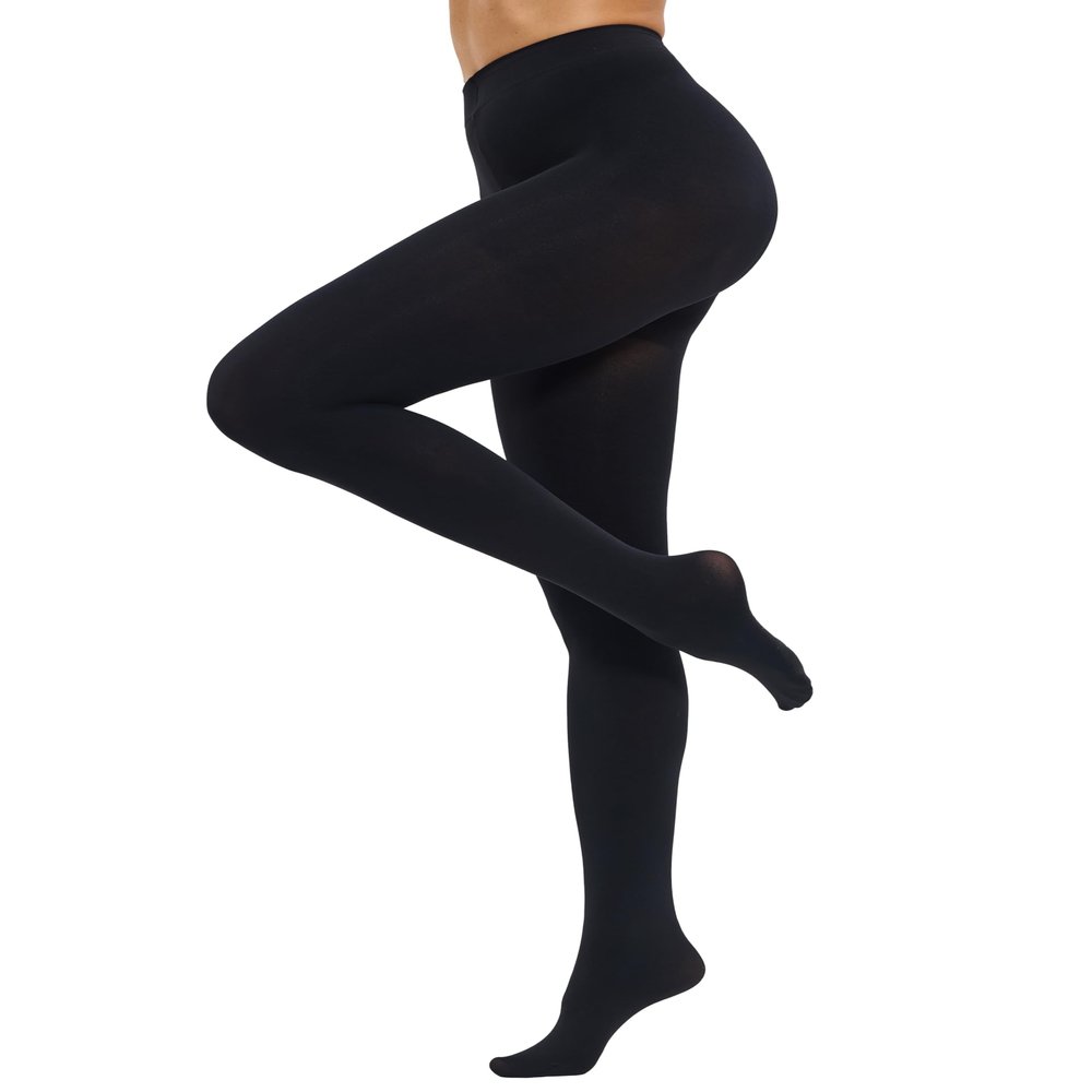 CozyWow Women's 80D Soft Opaque Tights, High Waist Solid Color Womens Tights with 30+ Colors(XS, Black)