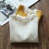 ContiKids Toddler Girls Long Sleeve Cotton Tee Shirts Ruffle Lace Mock Turtleneck Basic Blouse Outfit Tops 11 Cute Wine view 4