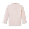 ContiKids Toddler Girls Long Sleeve Cotton Tee Shirts Ruffle Lace Mock Turtleneck Basic Blouse Outfit Tops 11 Buzzi Pink view 1
