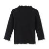 ContiKids Toddler Girls Long Sleeve Cotton Tee Shirts Ruffle Lace Mock Turtleneck Basic Blouse Outfit Tops 11 Buzzi Black view 2