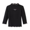 ContiKids Toddler Girls Long Sleeve Cotton Tee Shirts Ruffle Lace Mock Turtleneck Basic Blouse Outfit Tops 5 Buzzi Black view 1