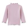 ContiKids Toddler Girls Long Sleeve Cotton Tee Shirts Ruffle Lace Mock Turtleneck Basic Blouse Outfit Tops 5 Buzzi Purple view 2