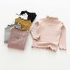 ContiKids Toddler Girls Long Sleeve Cotton Tee Shirts Ruffle Lace Mock Turtleneck Basic Blouse Outfit Tops 7 Buzzi Black view 4