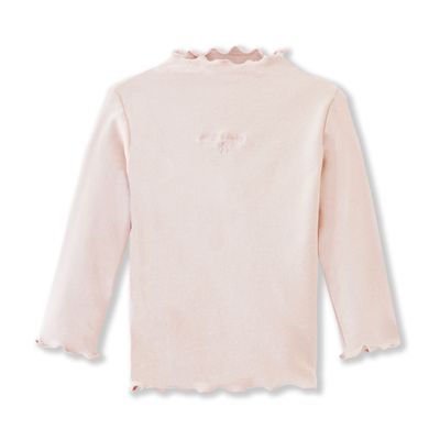 ContiKids Toddler Girls Long Sleeve Cotton Tee Shirts Ruffle Lace Mock Turtleneck Basic Blouse Outfit Tops 7 Buzzi Pink