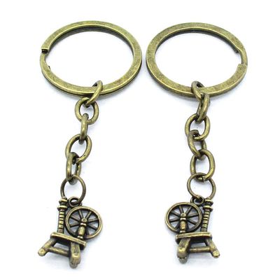 20 Items Keychain Keyring Key Tags Chains Rings Jewelry Bag Charms AA442 Antique Spinning Wheel