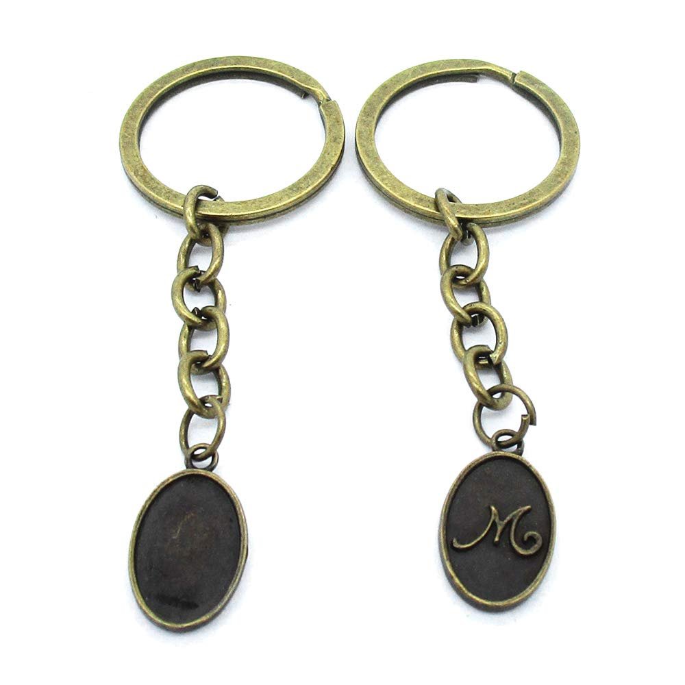 1 Items Keychain Keyring Key Tags Chains Rings Jewelry Bag Charms AA441 Alphabet M Signs Tag