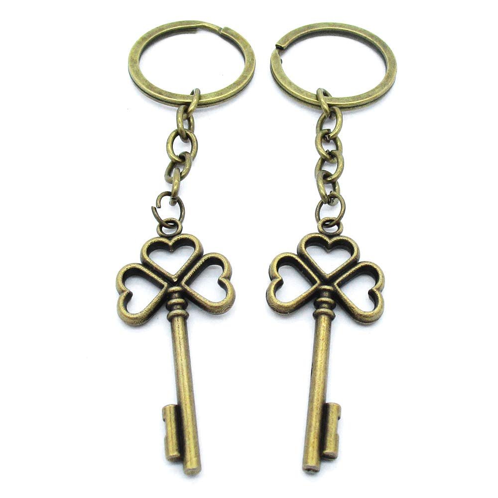 5 Items Keychain Keyring Key Tags Chains Rings Jewelry Bag Charms AA441 Heart Skeleton Key