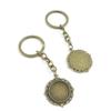 1 Items Keychain Keyring Key Tags Chains Rings Jewelry Bag Charms G2MB9 Round Cabochon Frame Setting 20mm view 1