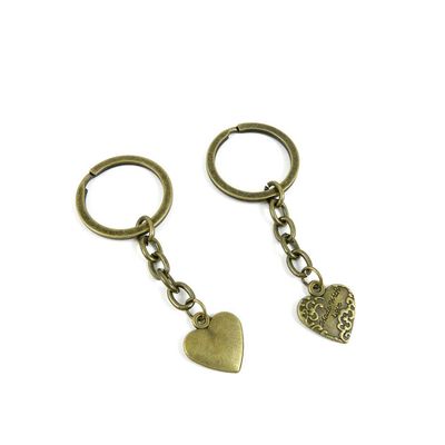 20 Items Keychain Keyring Key Tags Chains Rings Jewelry Bag Charms B4JN1 Made with Love Heart Tag