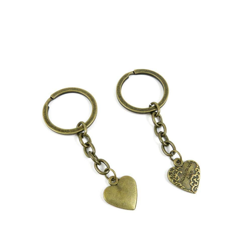 20 Items Keychain Keyring Key Tags Chains Rings Jewelry Bag Charms B4JN1 Made with Love Heart Tag