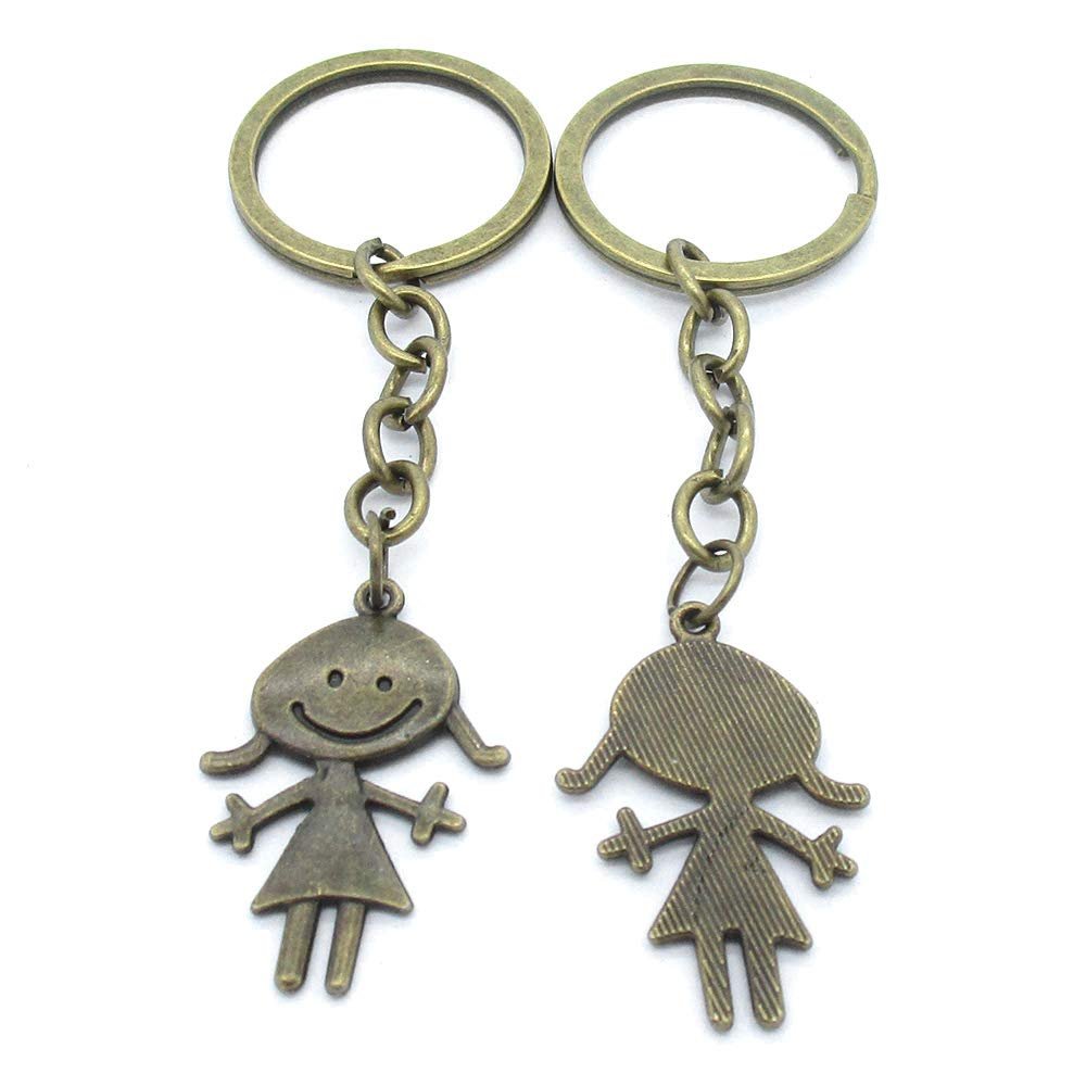 5 Items Keychain Keyring Key Tags Chains Rings Jewelry Bag Charms AA442 Little Girl
