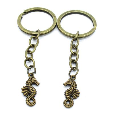 5 Items Keychain Keyring Key Tags Chains Rings Jewelry Bag Charms AA442 Seahorse Sea Horse