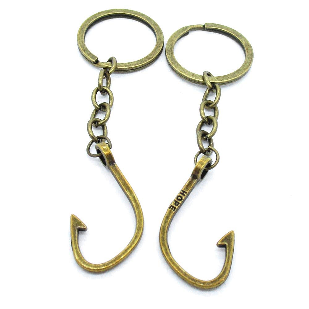 100 Items Keychain Keyring Key Tags Chains Rings Jewelry Bag Charms AA441 Hope Hook