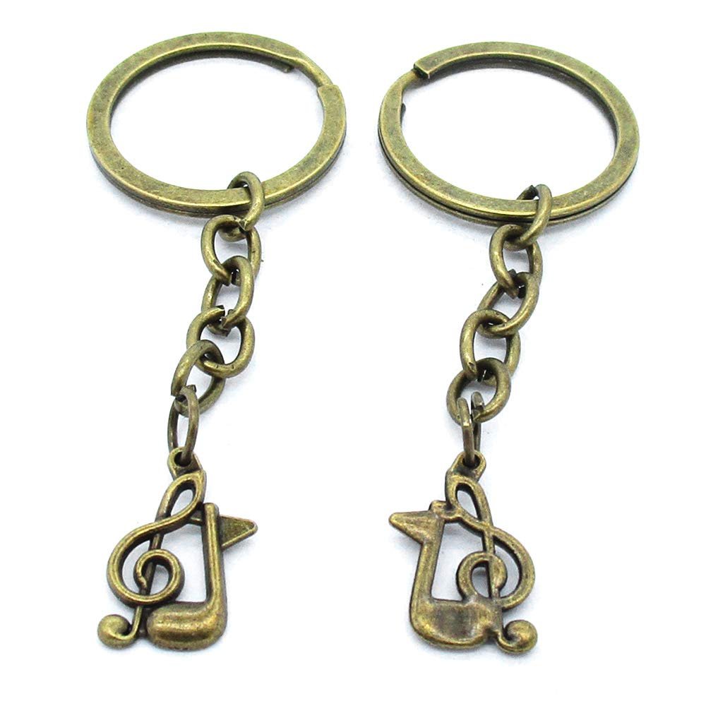 1 Items Keychain Keyring Key Tags Chains Rings Jewelry Bag Charms AA442 Music Musical Note