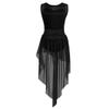 iiniim Girls Cutout Back Lyrical Dance Dress Modern Contemporary Costumes Gymnastic Leotard Ballet Dancing Outfit Mesh Splice Black 12-14 view 2