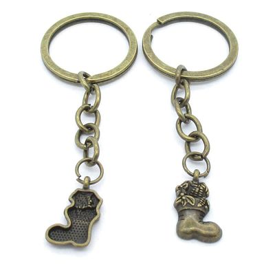 5 Items Keychain Keyring Key Tags Chains Rings Jewelry Bag Charms AA442 Xmas Christmas Socks