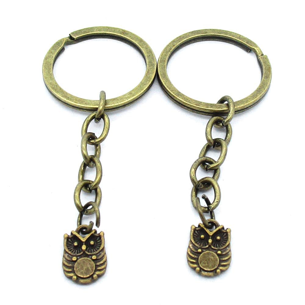 50 Items Keychain Keyring Key Tags Chains Rings Jewelry Bag Charms AA442 Owl
