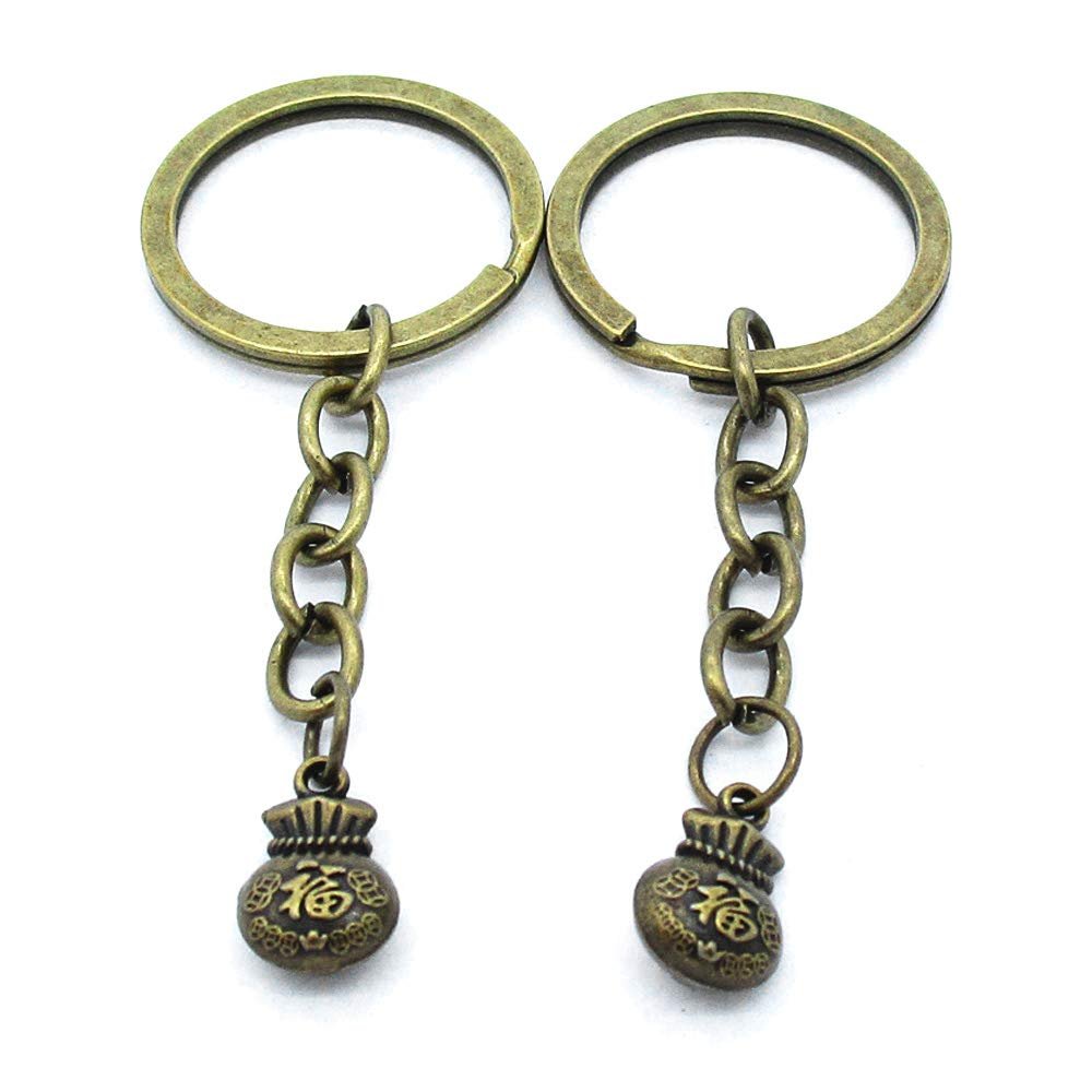5 Items Keychain Keyring Key Tags Chains Rings Jewelry Bag Charms AA442 Luck Blessed Purse Bag